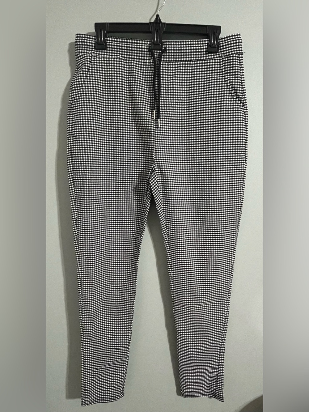 Thrill Black & White Gingham Slim Chinos